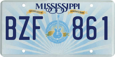 MS license plate BZF861