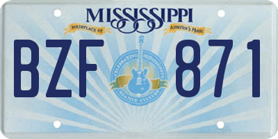 MS license plate BZF871