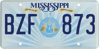 MS license plate BZF873