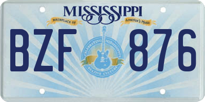 MS license plate BZF876