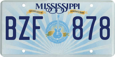 MS license plate BZF878