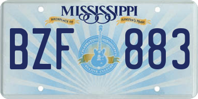 MS license plate BZF883