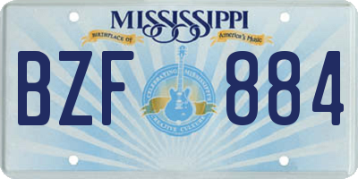 MS license plate BZF884