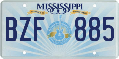 MS license plate BZF885