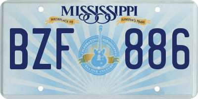 MS license plate BZF886