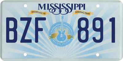 MS license plate BZF891