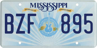 MS license plate BZF895
