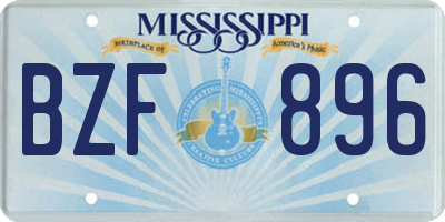 MS license plate BZF896