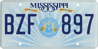 MS license plate BZF897