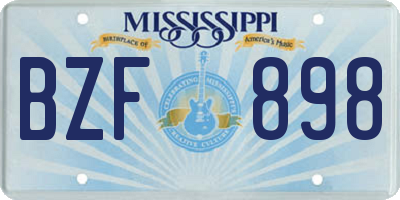 MS license plate BZF898