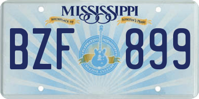 MS license plate BZF899
