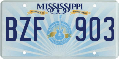 MS license plate BZF903