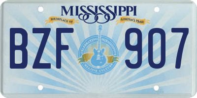 MS license plate BZF907