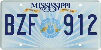 MS license plate BZF912