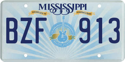 MS license plate BZF913