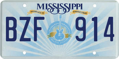 MS license plate BZF914