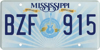MS license plate BZF915
