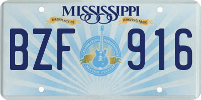 MS license plate BZF916