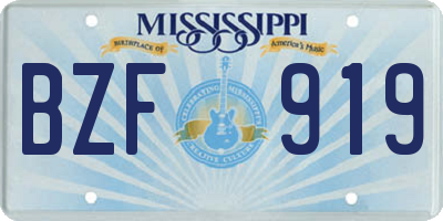 MS license plate BZF919
