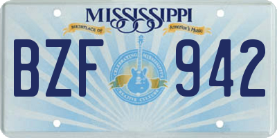 MS license plate BZF942