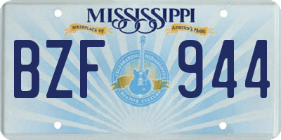 MS license plate BZF944