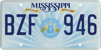 MS license plate BZF946