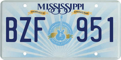 MS license plate BZF951