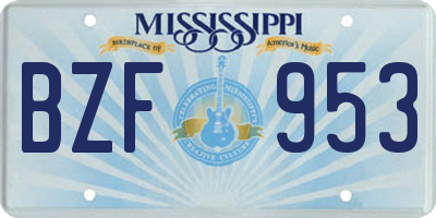 MS license plate BZF953