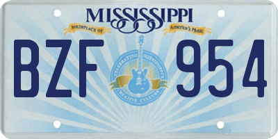 MS license plate BZF954