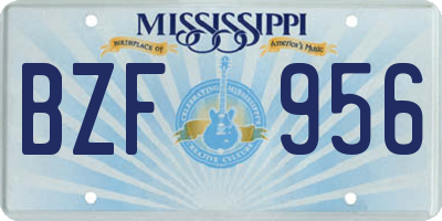 MS license plate BZF956
