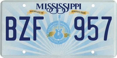 MS license plate BZF957
