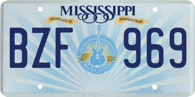 MS license plate BZF969