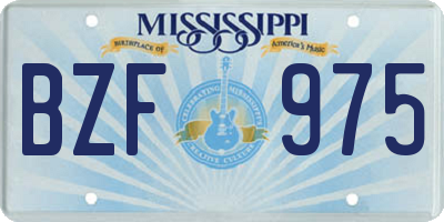 MS license plate BZF975