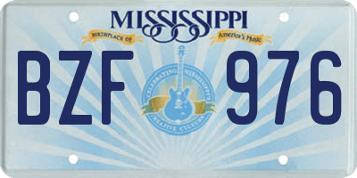 MS license plate BZF976
