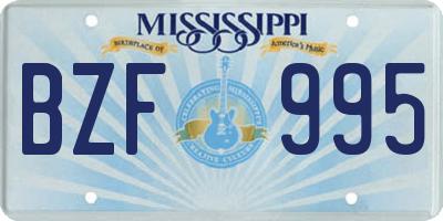 MS license plate BZF995