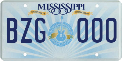 MS license plate BZG000