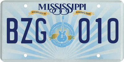 MS license plate BZG010