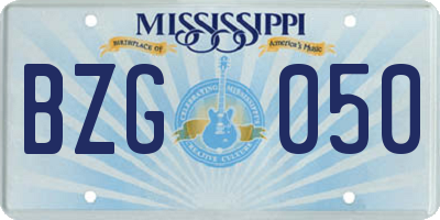 MS license plate BZG050