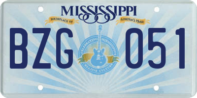 MS license plate BZG051