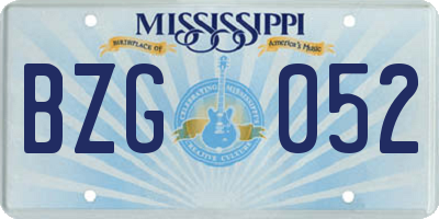MS license plate BZG052