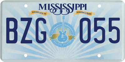 MS license plate BZG055