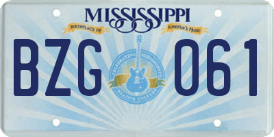 MS license plate BZG061