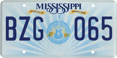 MS license plate BZG065