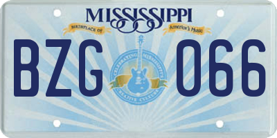 MS license plate BZG066