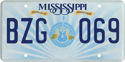 MS license plate BZG069
