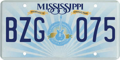 MS license plate BZG075