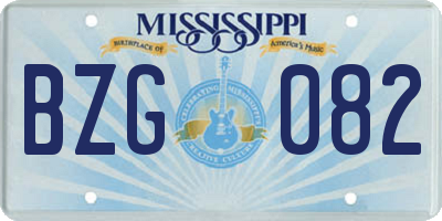 MS license plate BZG082