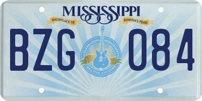 MS license plate BZG084