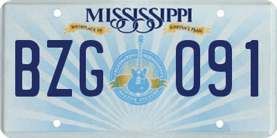 MS license plate BZG091