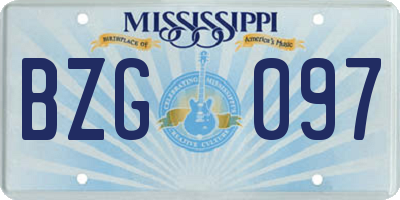 MS license plate BZG097